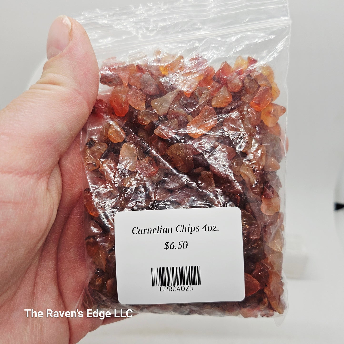 Carnelian Agate Chips 4oz.