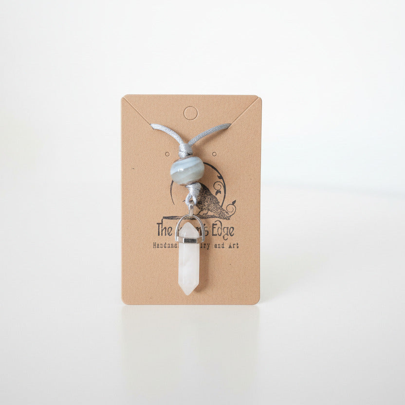 Rose Quartz Crystal Point Necklace