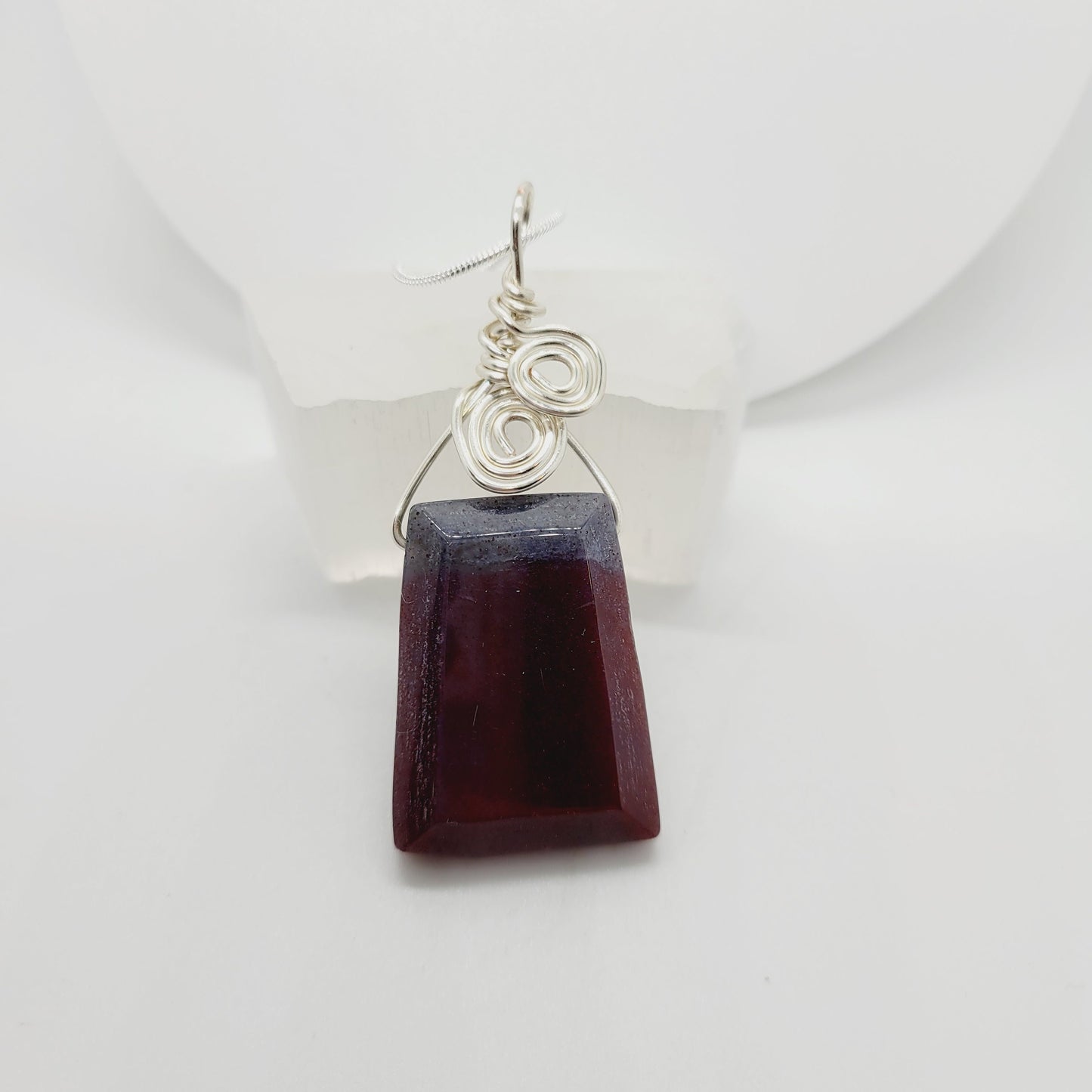 India Agate Stone Pendant Necklace Handmade