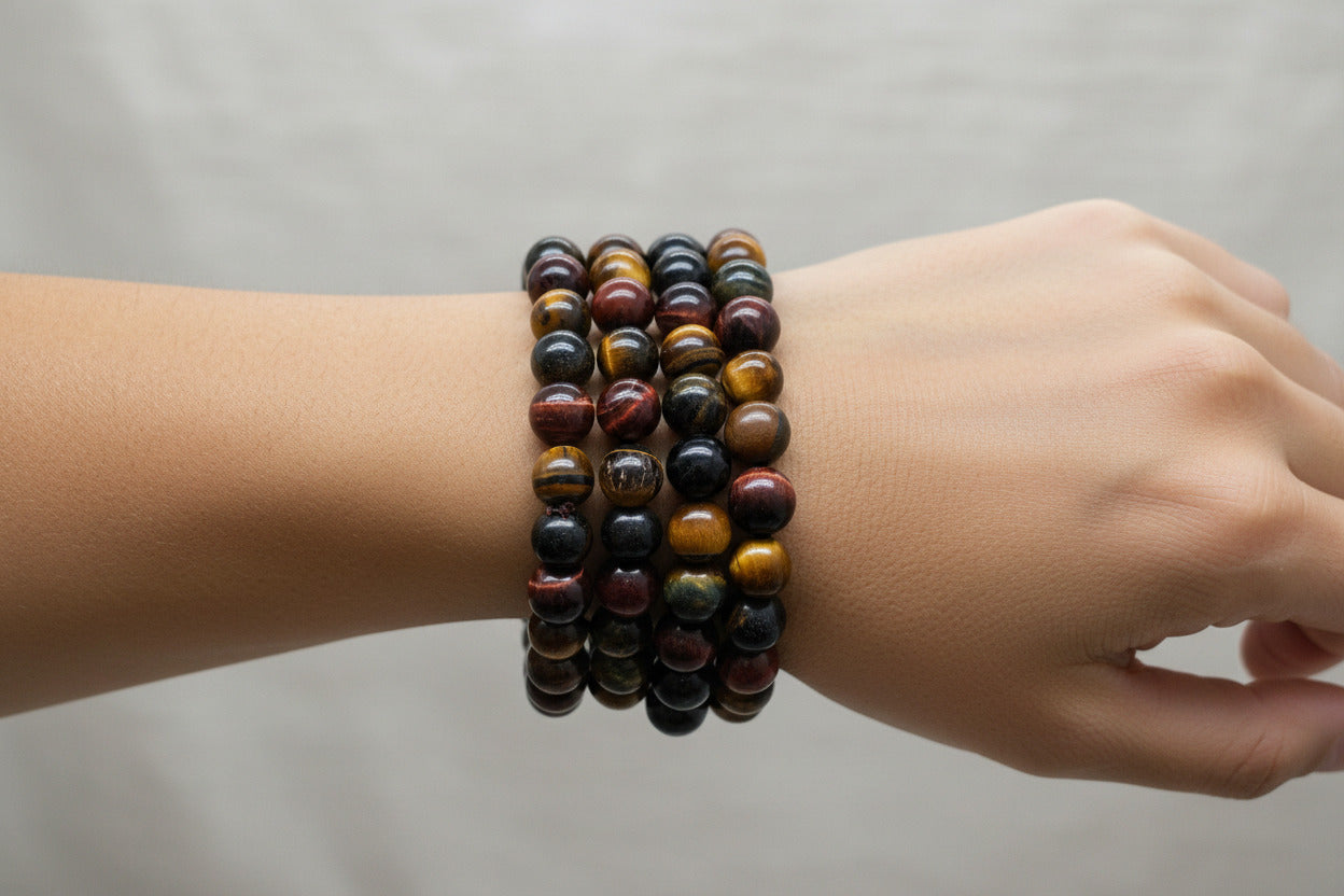Multi Tiger's Eye Stone Bracelet 8mm