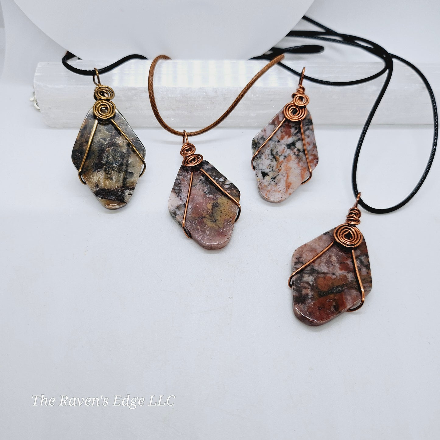 Tan Jasper Handmade Wire Wrapped Necklace