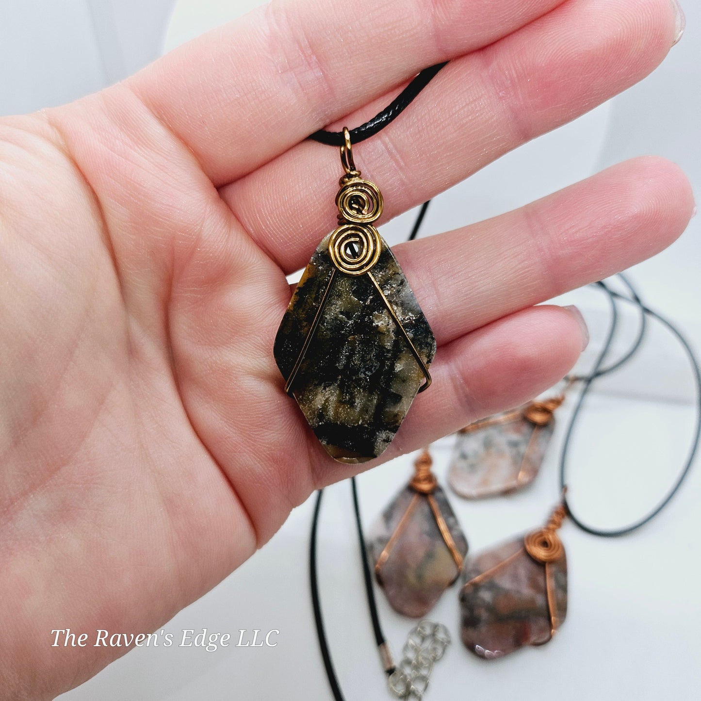 Tan Jasper Handmade Wire Wrapped Necklace