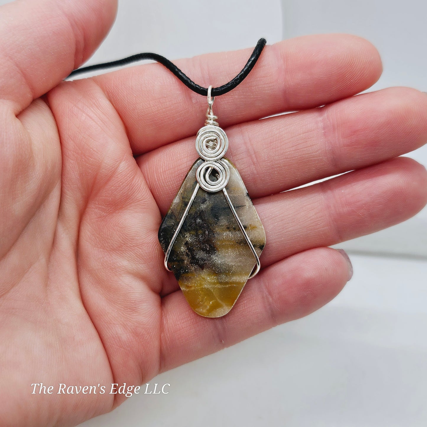 Tan Jasper Handmade Wire Wrapped Necklace