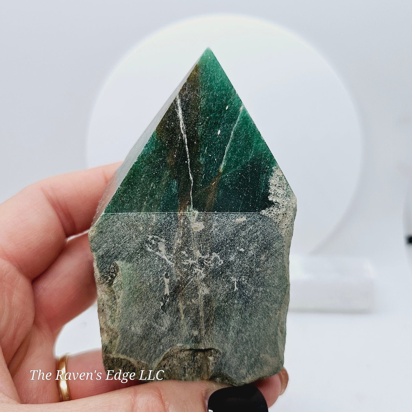 Green Fuchsite Top Polished Part Rough Crystal Points