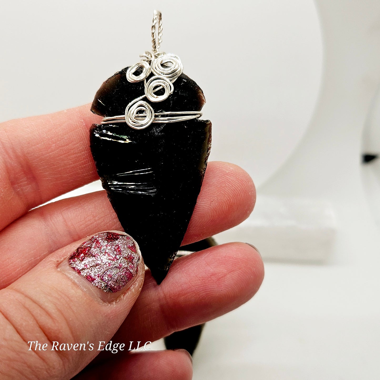 Obsidian Arrowhead Necklace Handmade