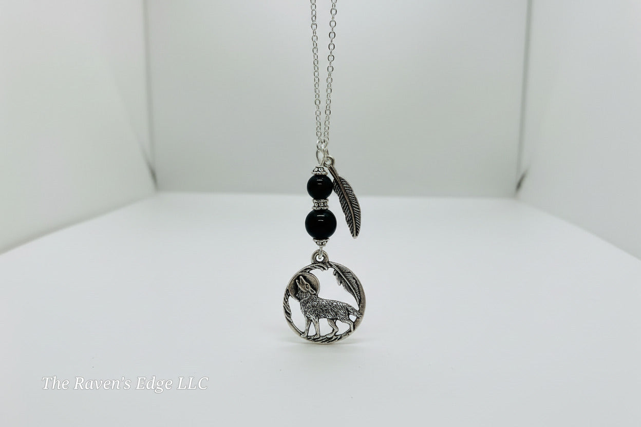 Tiger's Eye Wolf Necklace - Handmade