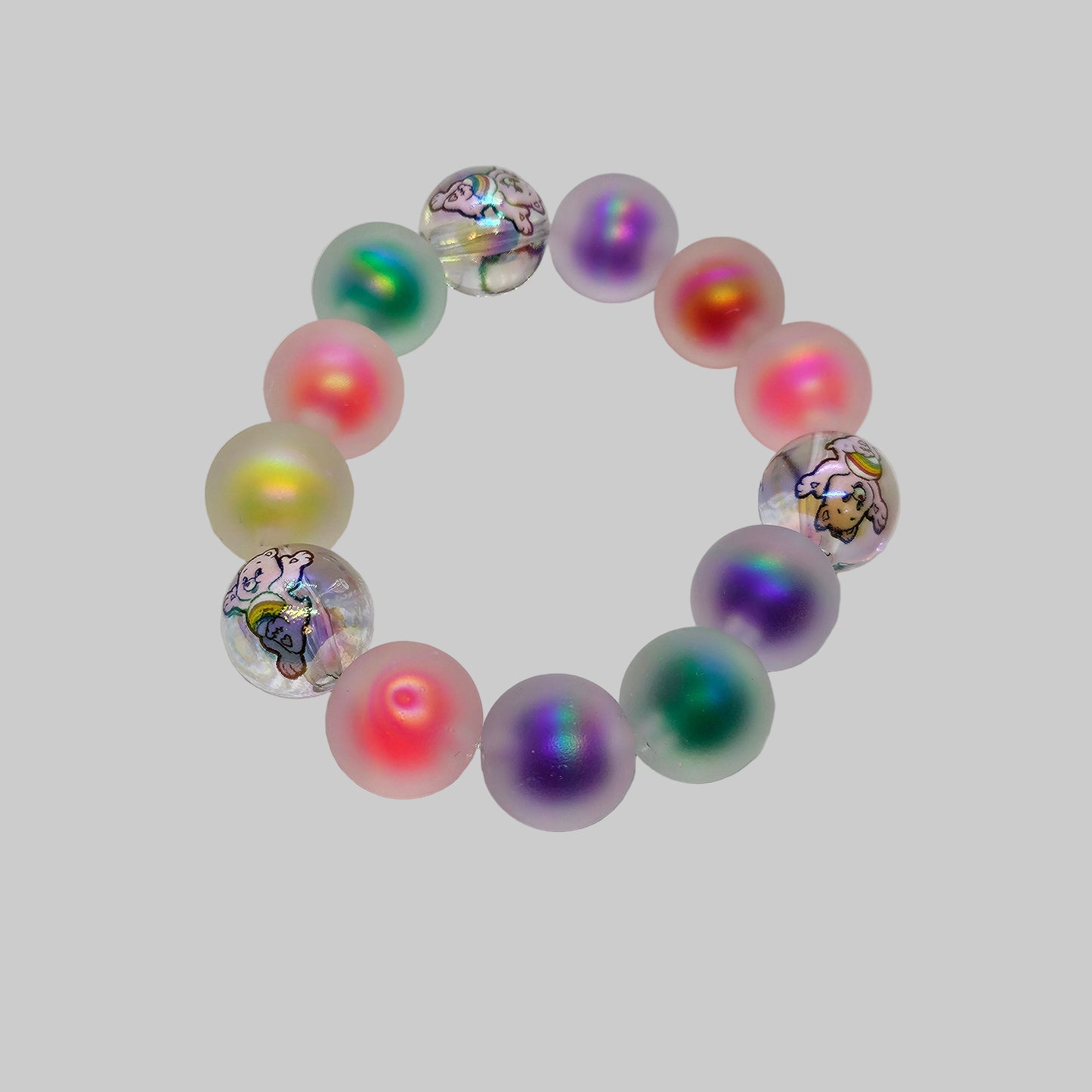Rainbow Bear Bracelet – Kawaii Rainbow Beads – Stretchy Cute Jewelry for Girls, Teens & Magical Gift Lovers