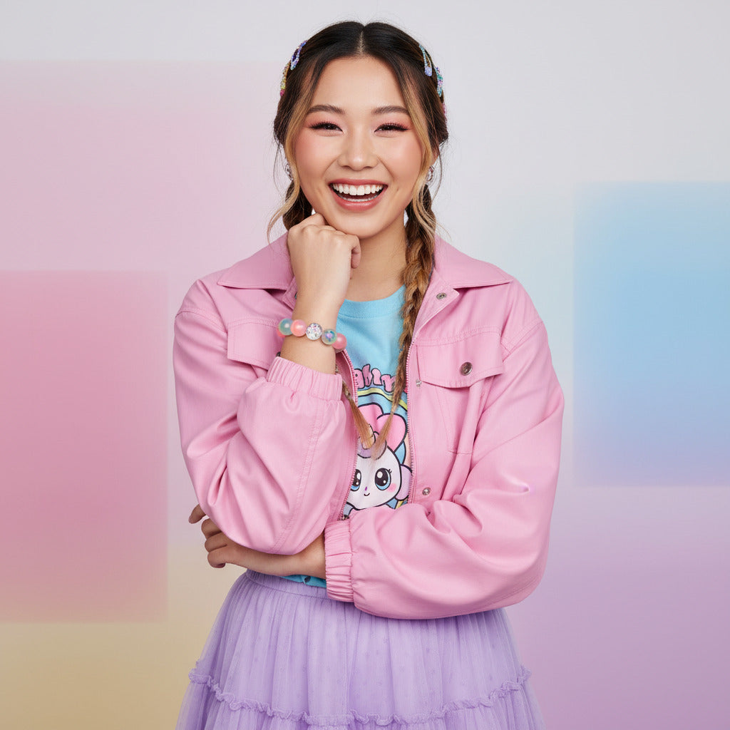 Rainbow Bear Bracelet – Kawaii Rainbow Beads – Stretchy Cute Jewelry for Girls, Teens & Magical Gift Lovers