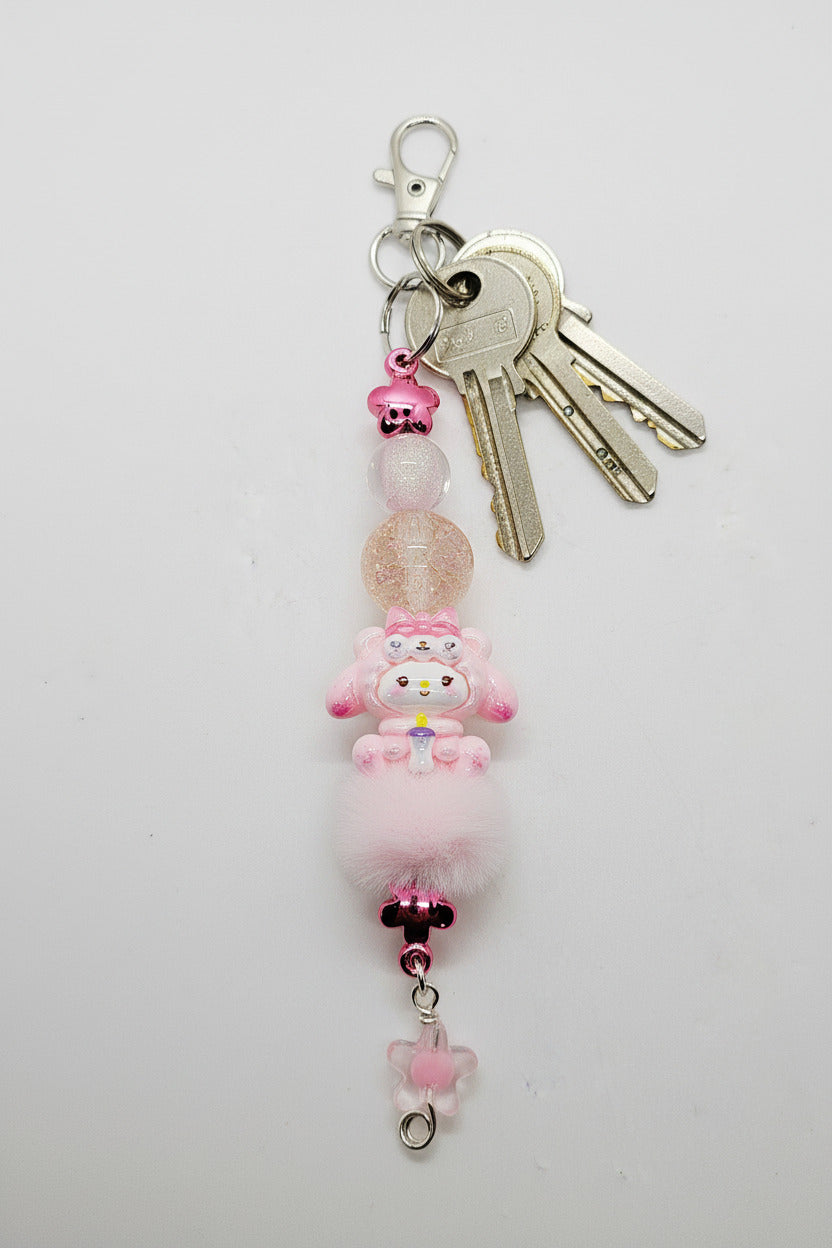 Kawaii Beaded Keychain Charms - Handmade Backpack Accessories