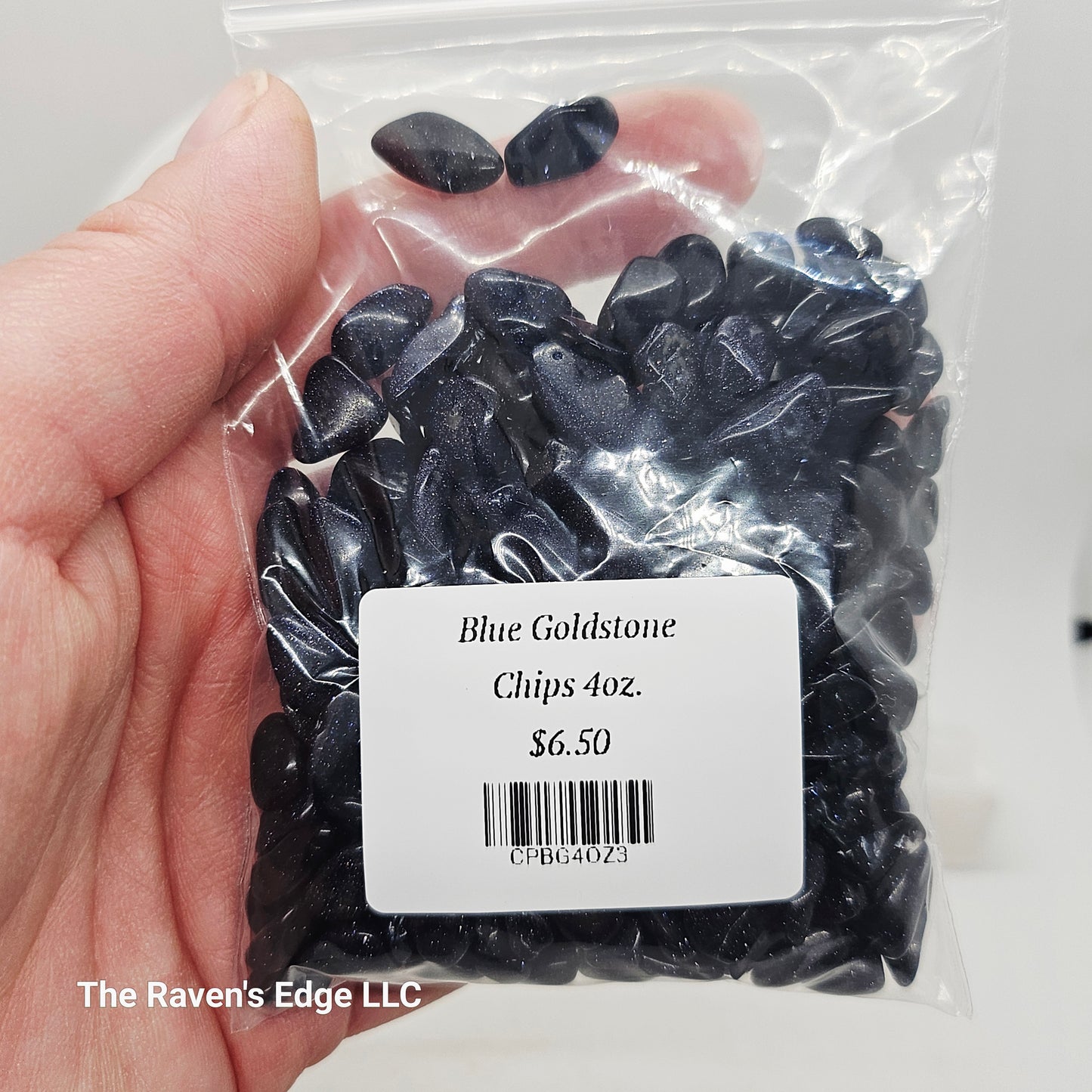 Blue Goldstone Chips 4oz.