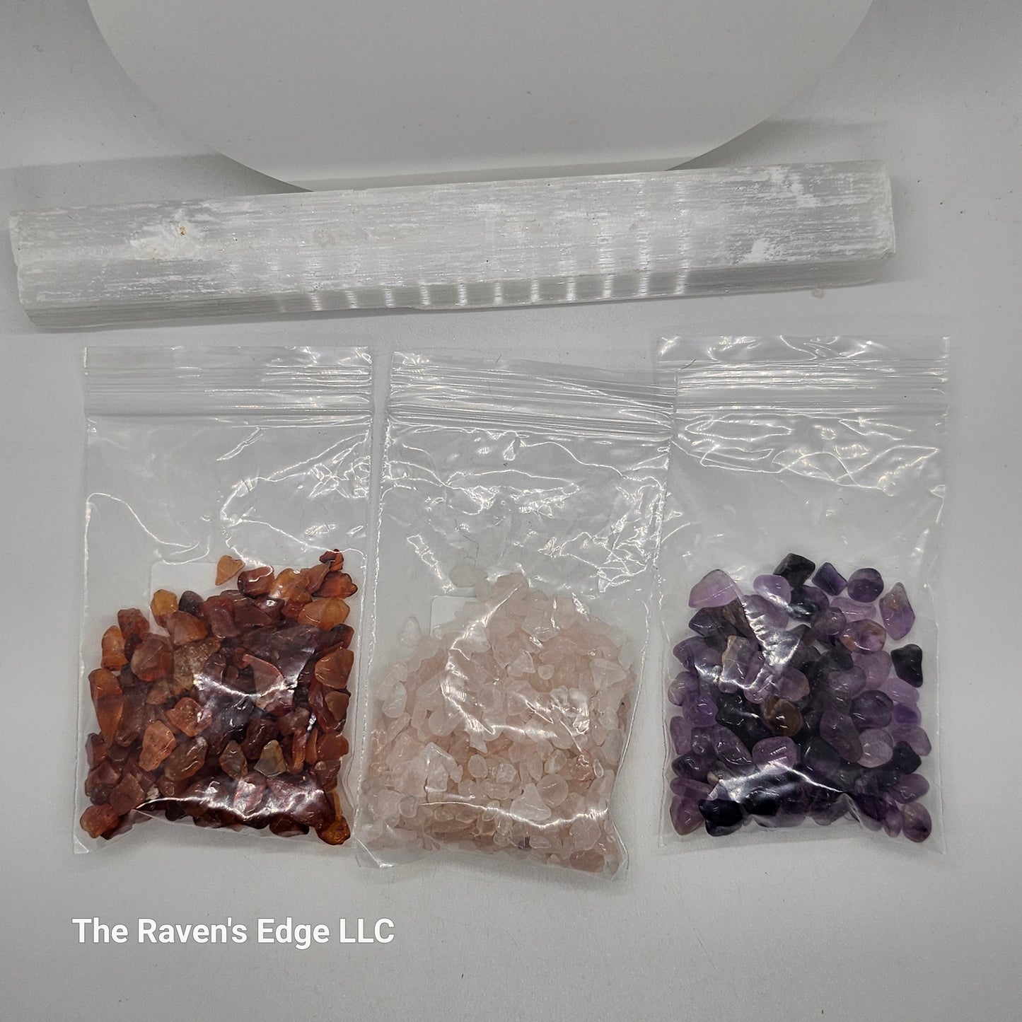 Stone Crystal Chips 2 oz Carnelian Rose Quartz Amethyst