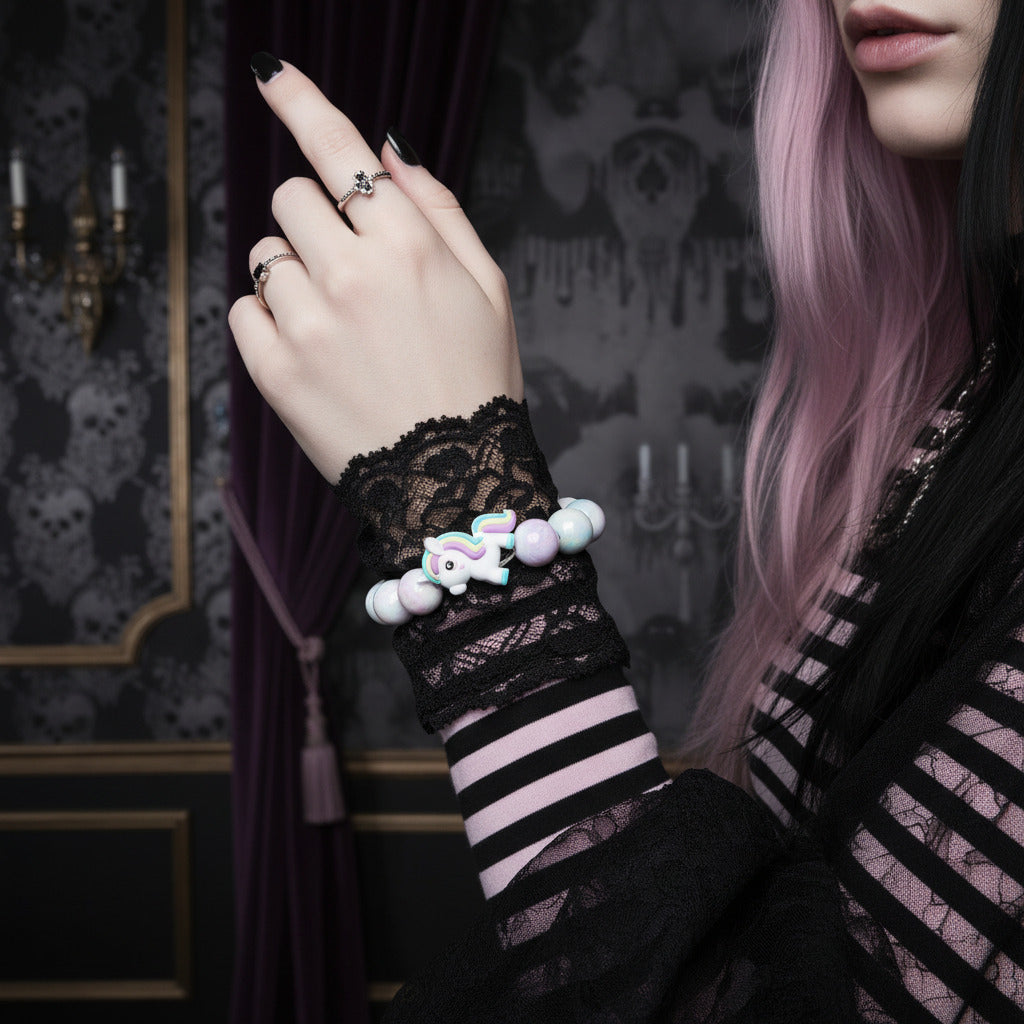 Magical Unicorn Bracelet - Pastel Marbled Beads