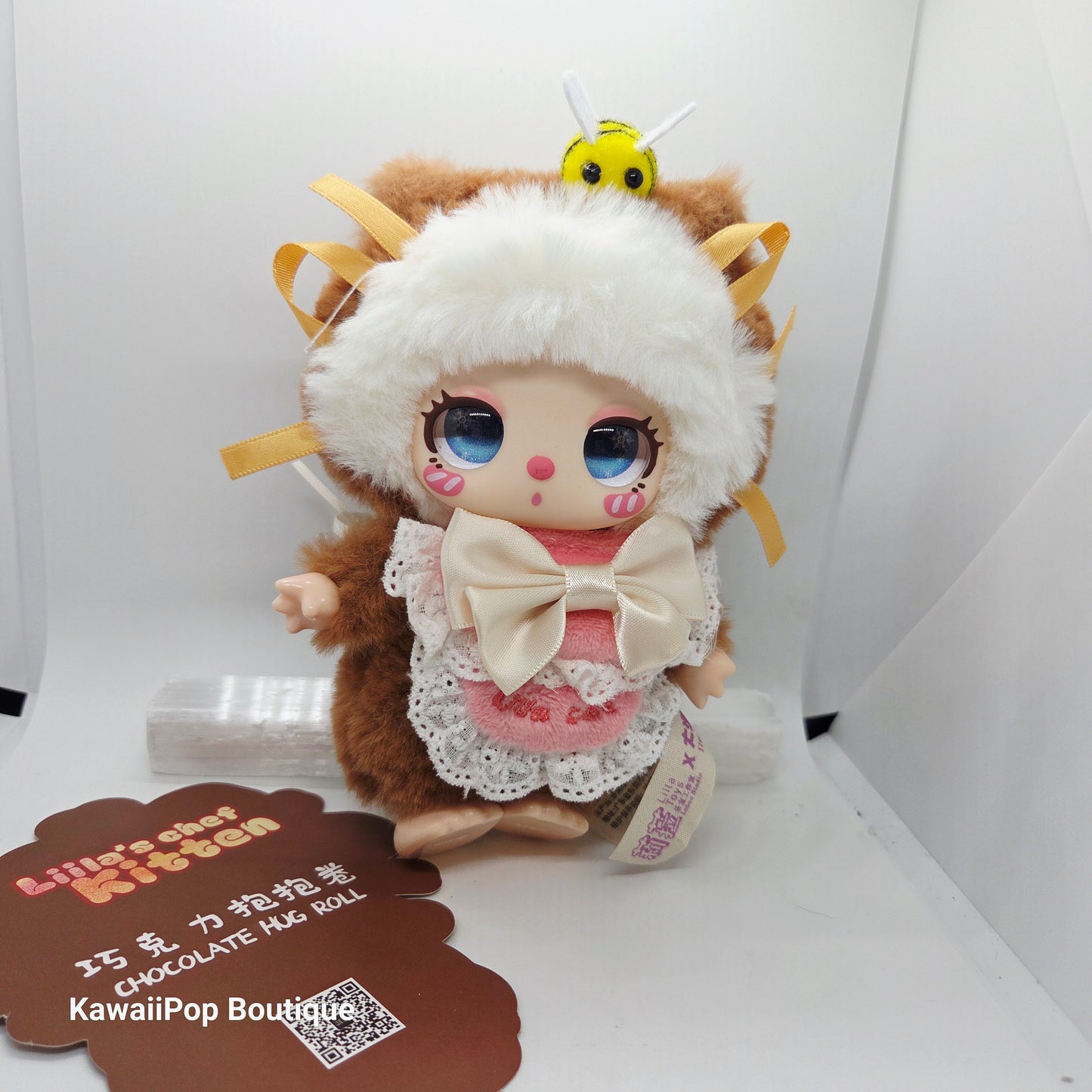 Liila’s Chef Kitten Plush • Confirmed Blind Box Cat Plush Chocolate Hug Roll • Kawaii Cat Plushie • Cute Collectible Plush Toy