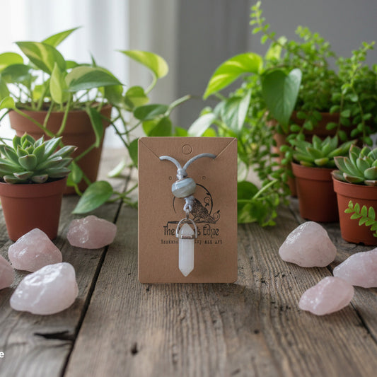 Rose Quartz Crystal Point Necklace