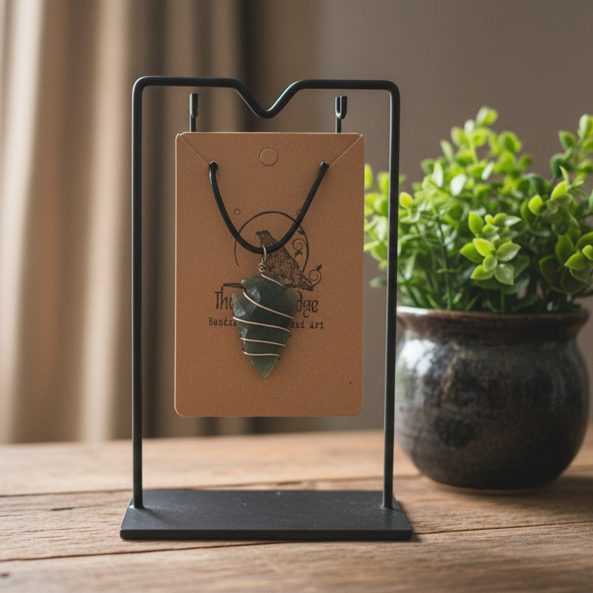 Wire-Wrapped Agate Arrowhead Men's Necklace