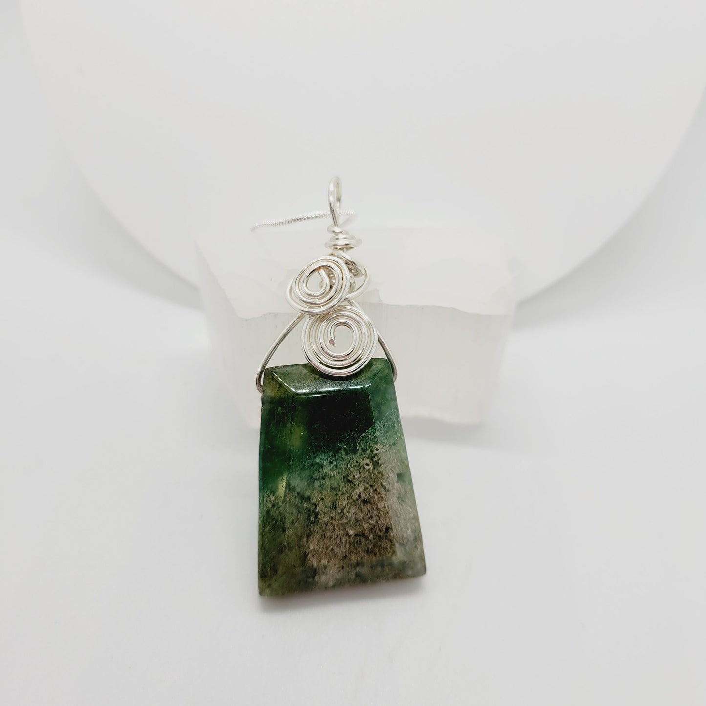 India Agate Stone Pendant Necklace Handmade