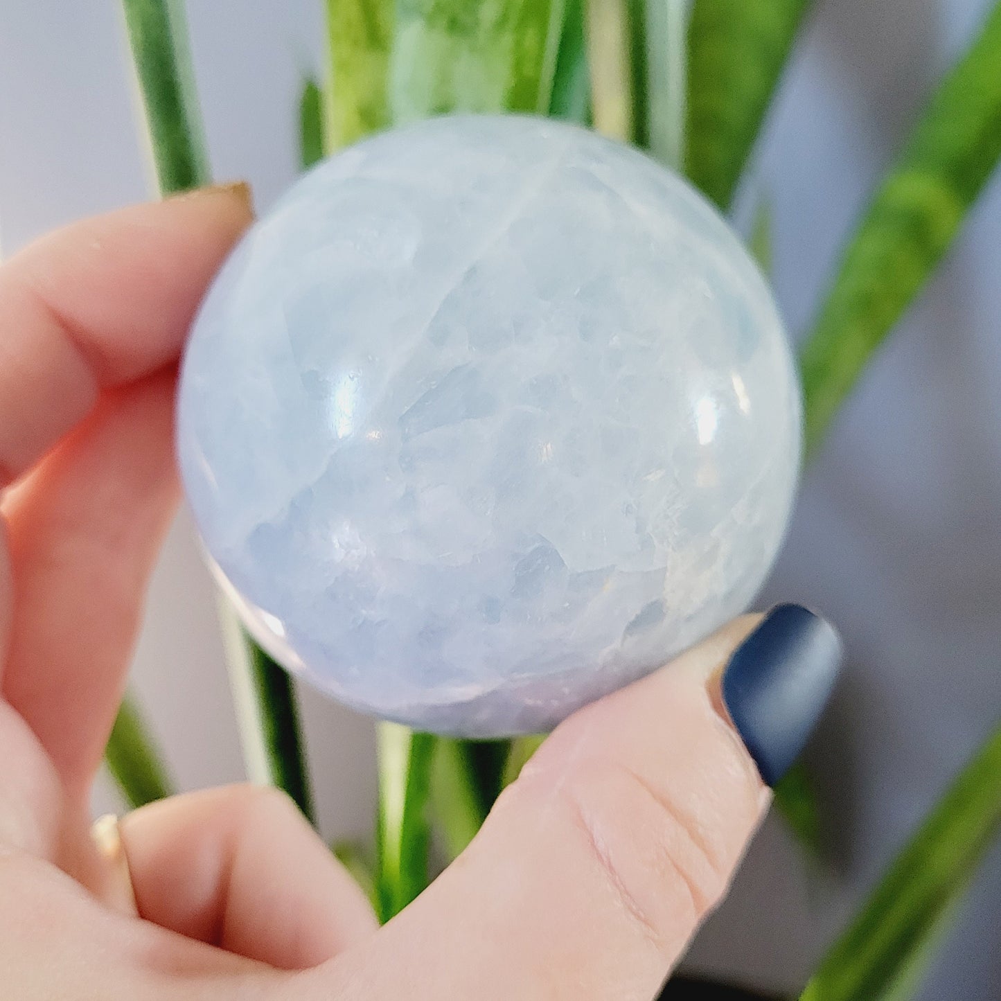 Blue Calcite Sphere – Ihadilalana, Madagascar | Calming, Communication, Healing