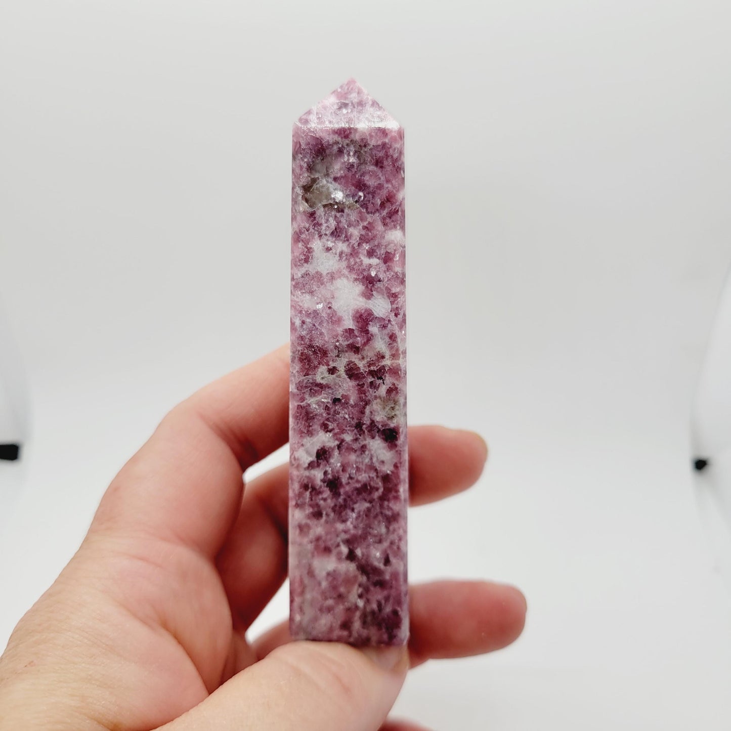 Polished Lepidolite Tower 3-4 in– Calm & Serenity | Crystal Point from India