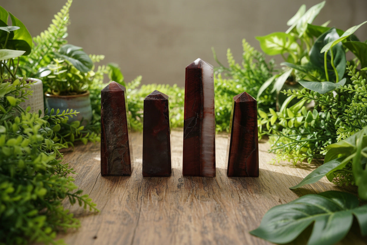 Red Tiger's Eye Tower 2-3in – Courage & Confidence | Polished Point from India