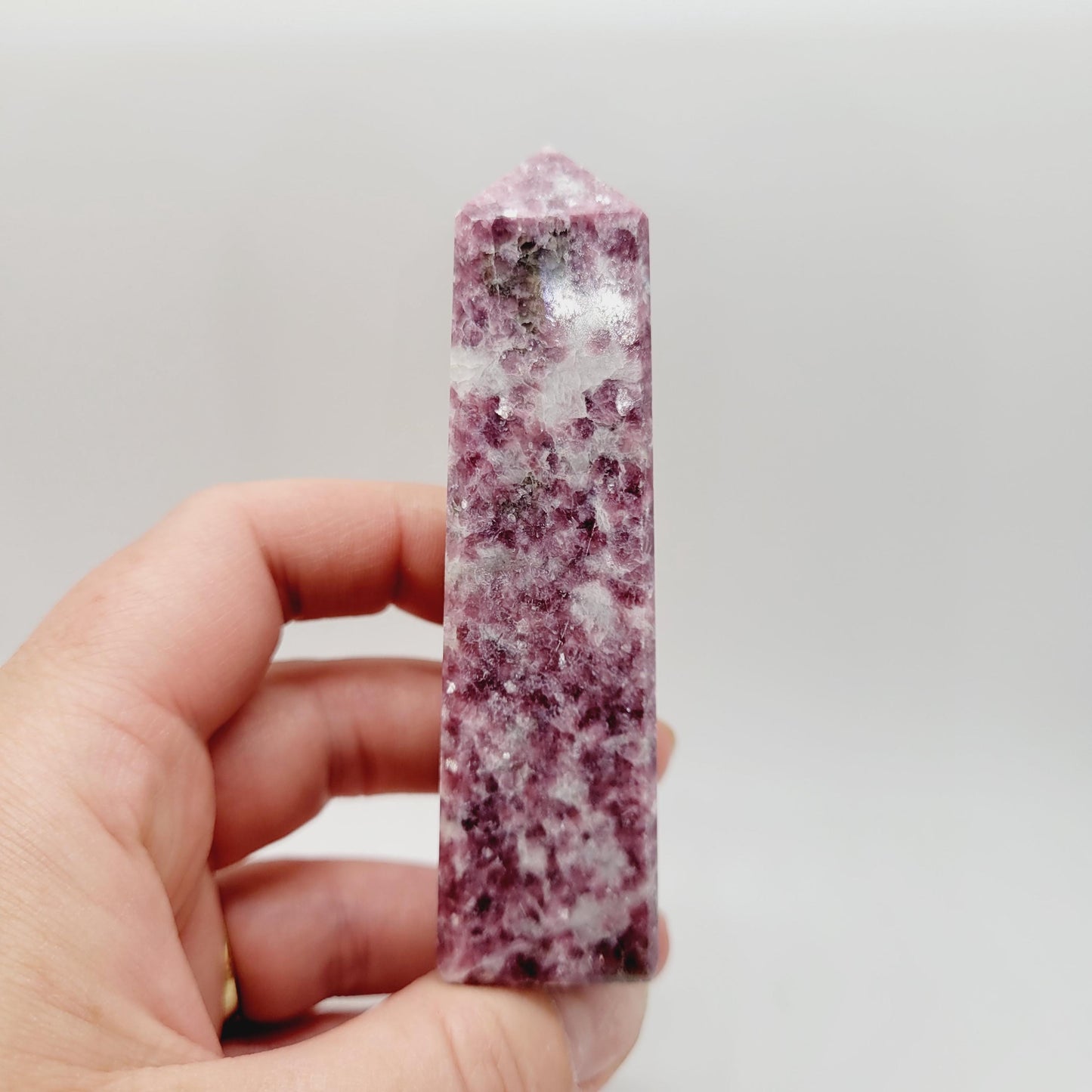 Polished Lepidolite Tower 3-4 in– Calm & Serenity | Crystal Point from India
