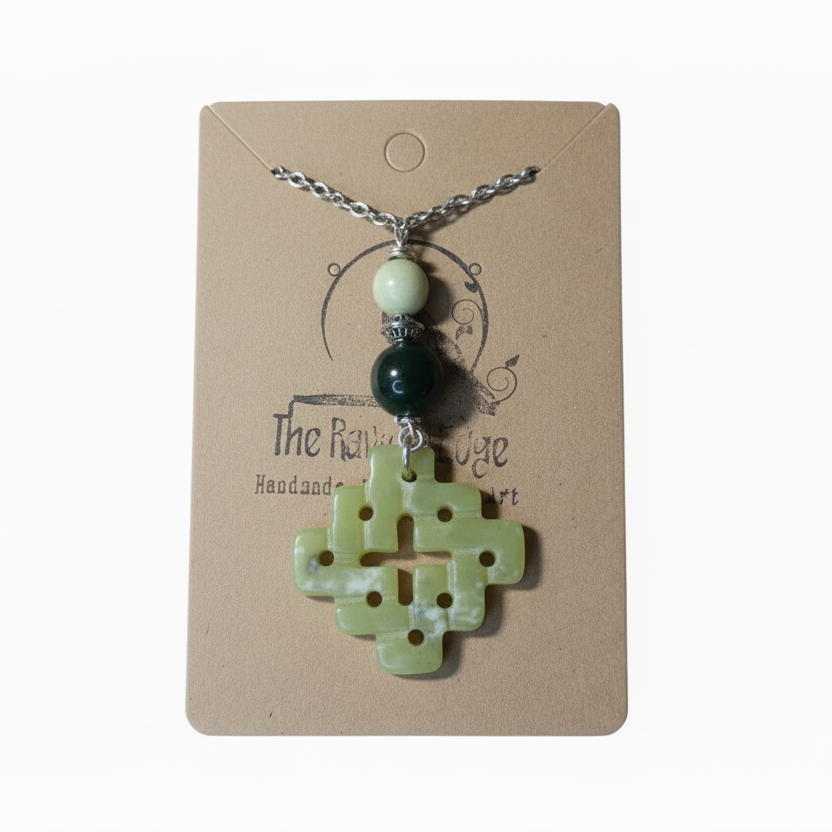 Jade pendant necklace in correct upright orientation