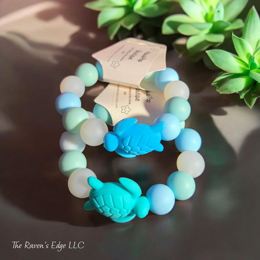 Turtle Silicone Beaded Bracelet Handmade Kawaii Cute Jewelry